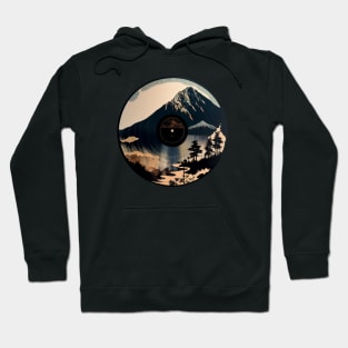 Mountain View on Vinyl Record Hoodie